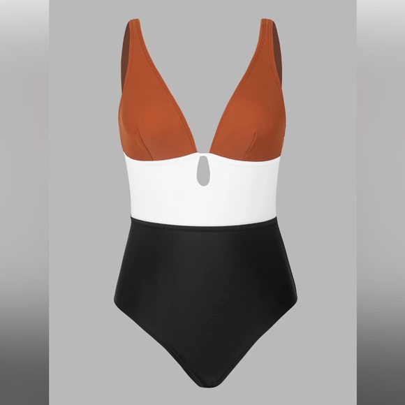 Colorblock Colombia Coast Keyhole One Piece Swimsuit - Picture 1 of 3